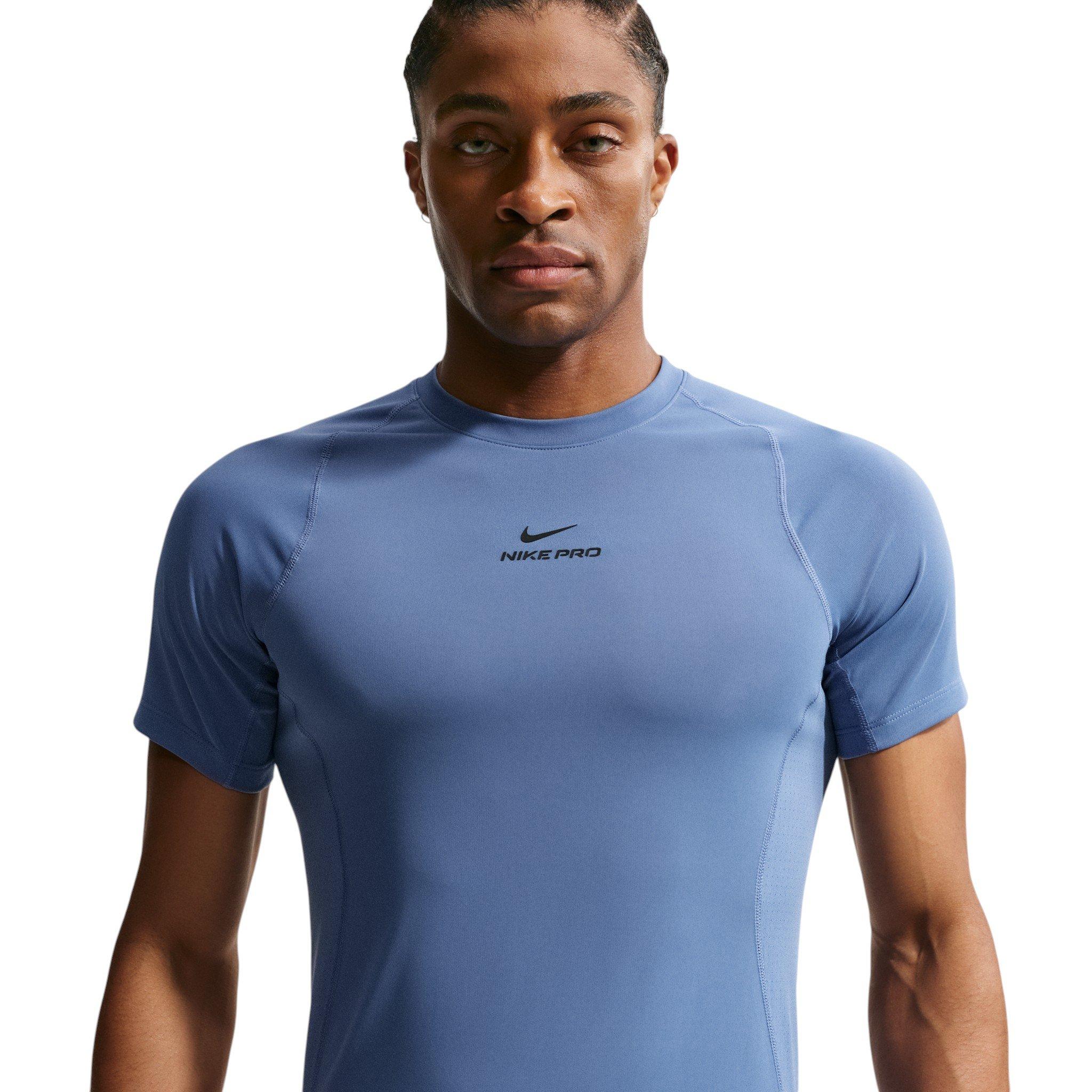 Nike Men's Pro Training Dri-FIT Short-Sleeve Top - Indigo Storm/Black - INDIGO/BLACK